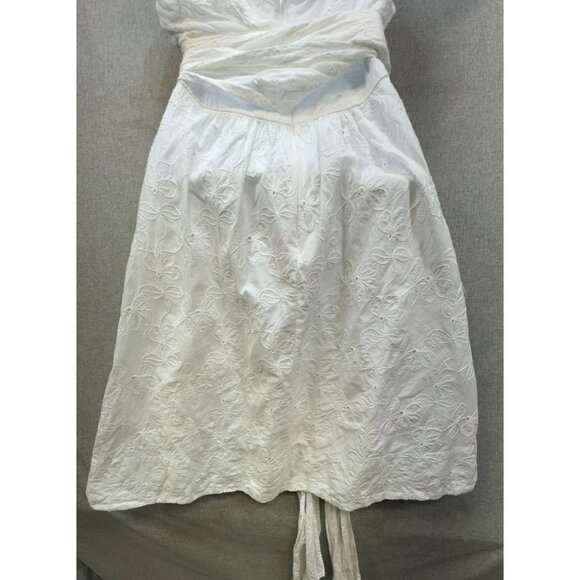 Bisou Bisou Womens Embroidered Halter Wrap Dress Size 4 White  Floral Pattern - Picture 11 of 14